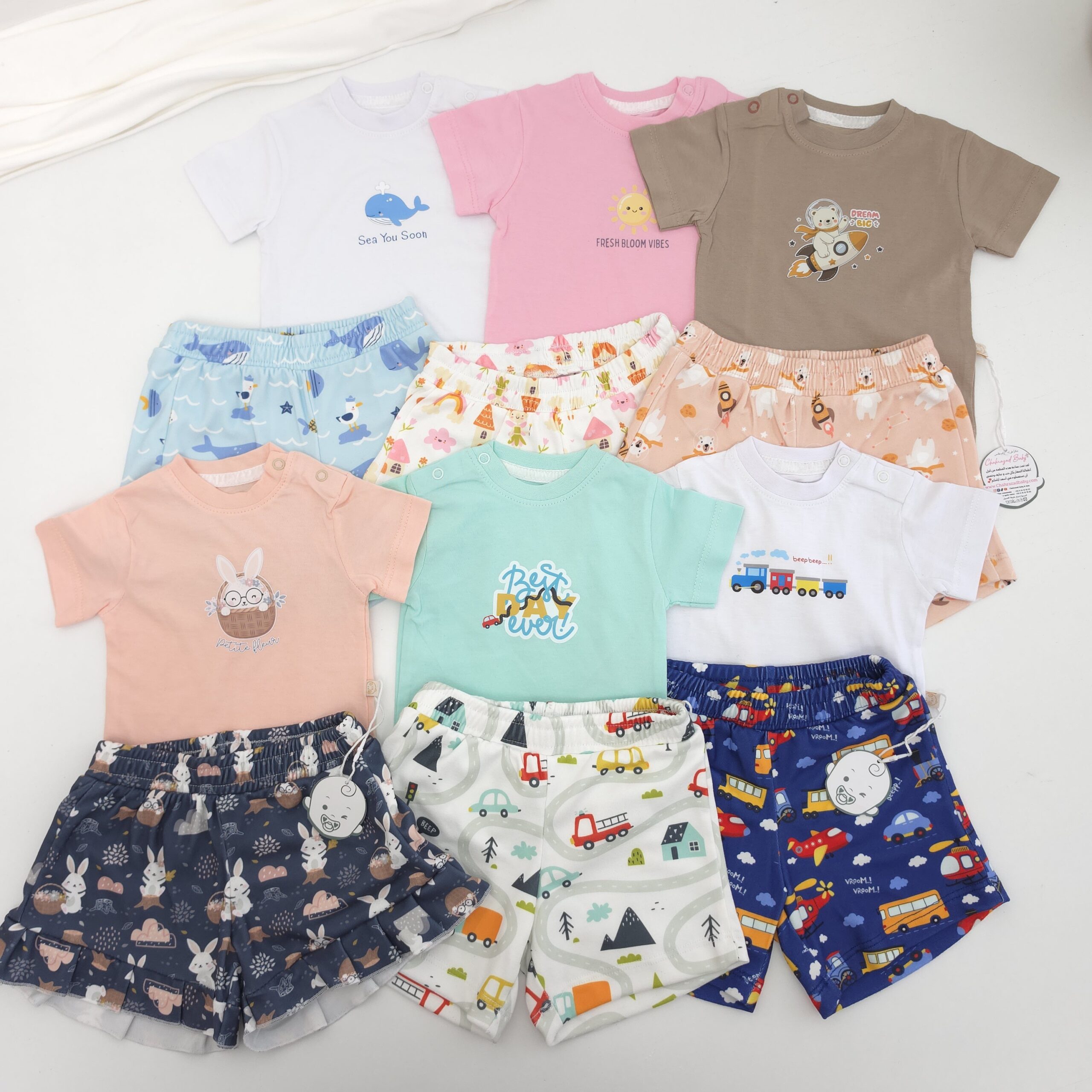 Ensemble bébé été t-shirt + short imprimé – Collection Chahrazad Baby - Image 8