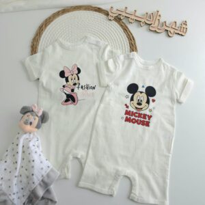 Barboteuse Bébé Disney 100% Coton – Mickey & Minnie