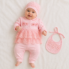 Ensemble Bébé Fille 5 Pièces en Coton avec Dentelle 0.3Mois  - CHAHRAZAD BABY