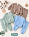 Pack 3 Ensembles Bébé Chauds 100% Coton – Sweat & Pantalon | CHAHRAZAD BABY