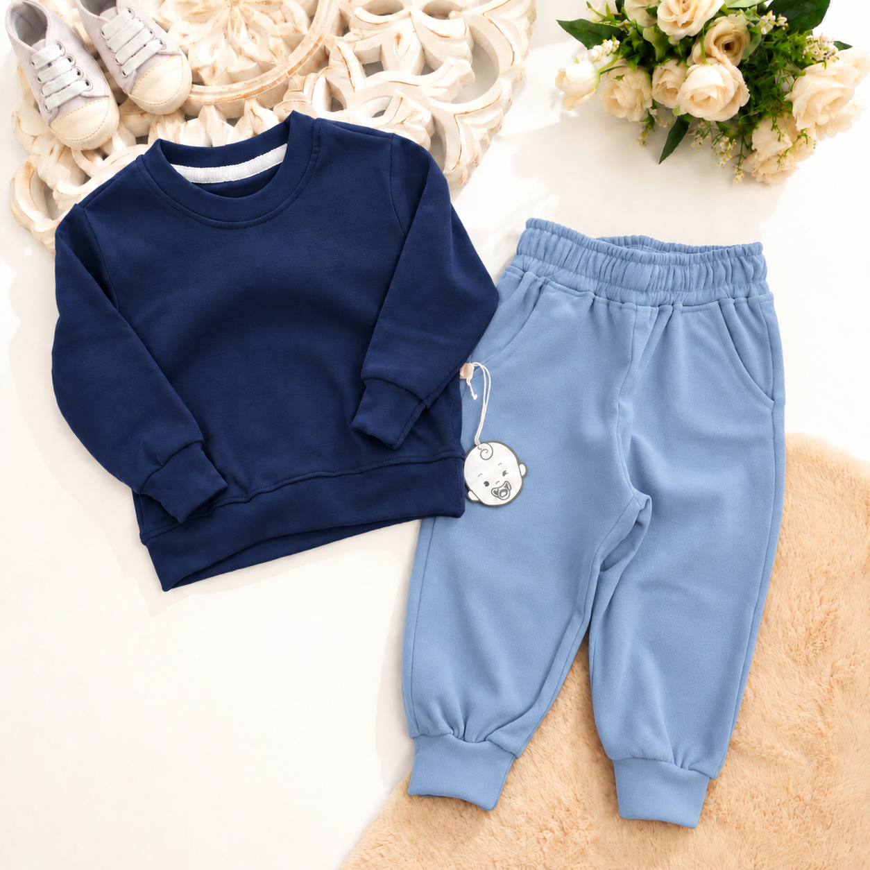 Pack 3 Ensembles Bébé en Cachemire – Sweat & Pantalon - 6 pièces - Image 4