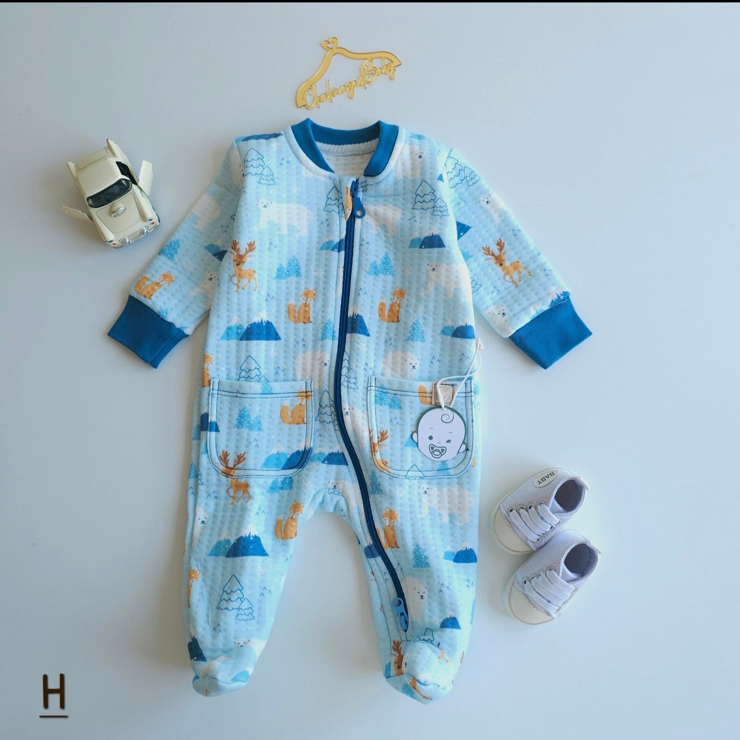 Pyjama Grenouillère Bébé 100% Coton Double gaz |Matelassé | 0-9 Mois - Image 14