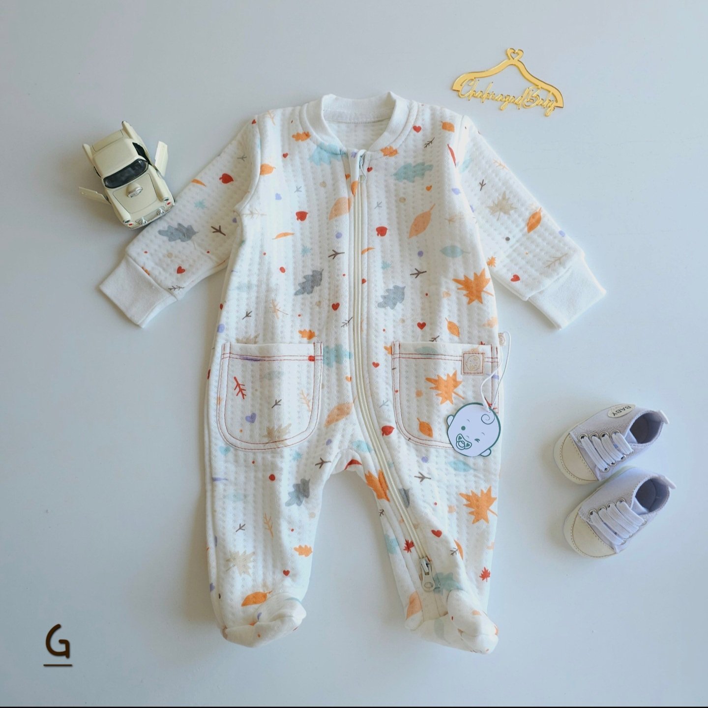 Pyjama Grenouillère Bébé 100% Coton Double gaz |Matelassé | 0-9 Mois - Image 13