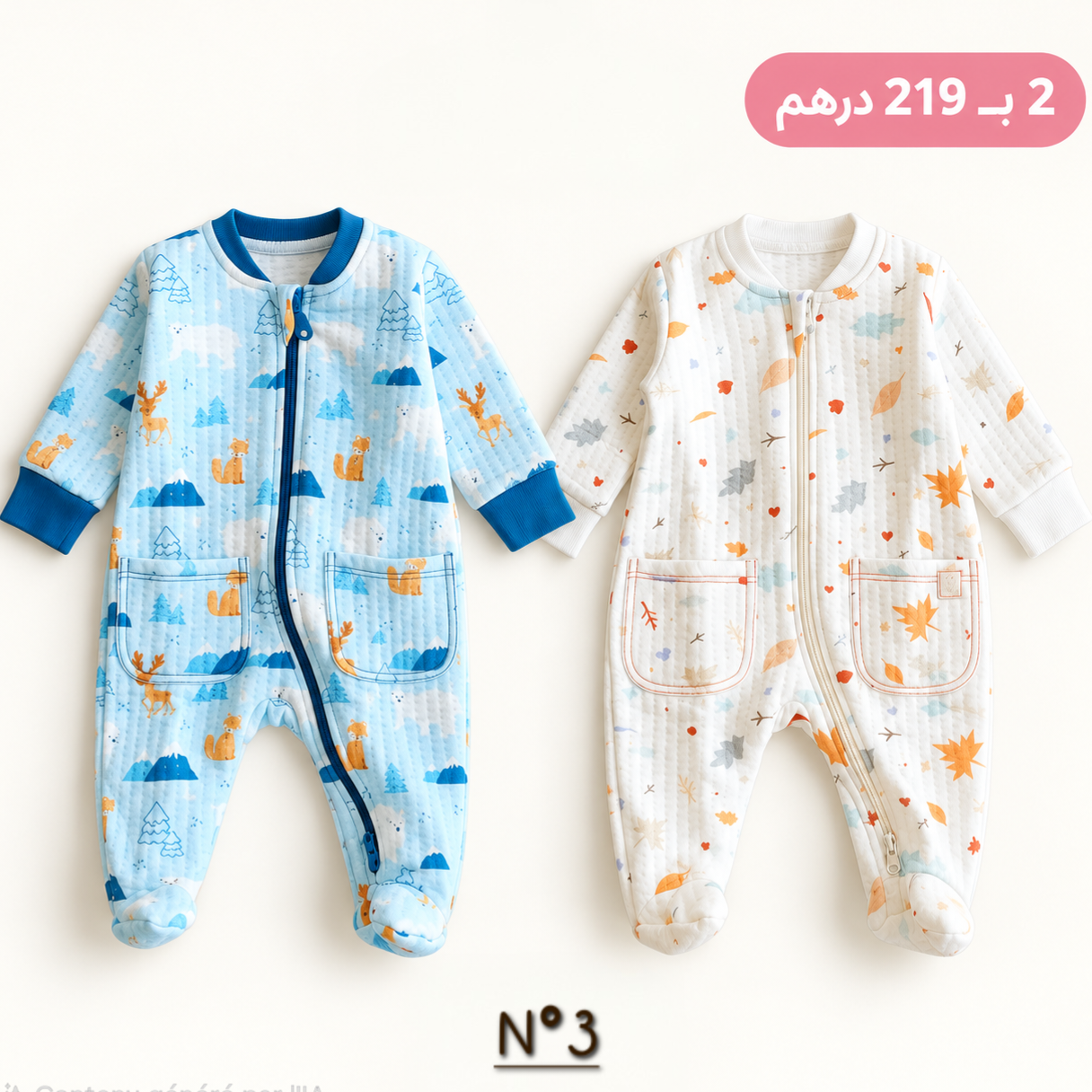 Pyjama Grenouillère Bébé 100% Coton Double gaz |Matelassé | 0-9 Mois (Copy) - Image 7