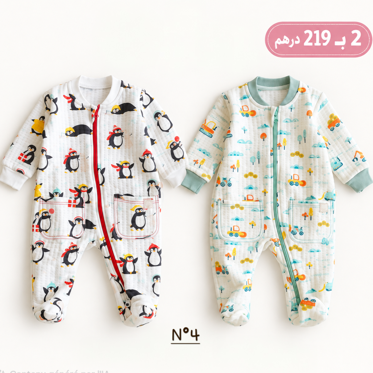 Pyjama Grenouillère Bébé 100% Coton Double gaz |Matelassé | 0-9 Mois (Copy) - Image 6