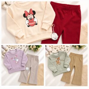 Ensemble Sweat & Pantalon Bébé Hiver – Coton & Cachemire